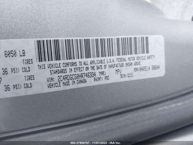 2C4RDGCG0HR746334 Dodge Grand Caravan Sxt