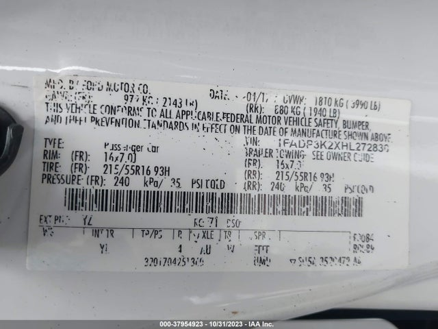 Ford FOCUS SE 2017 1FADP3K2XHL272830 Image 9