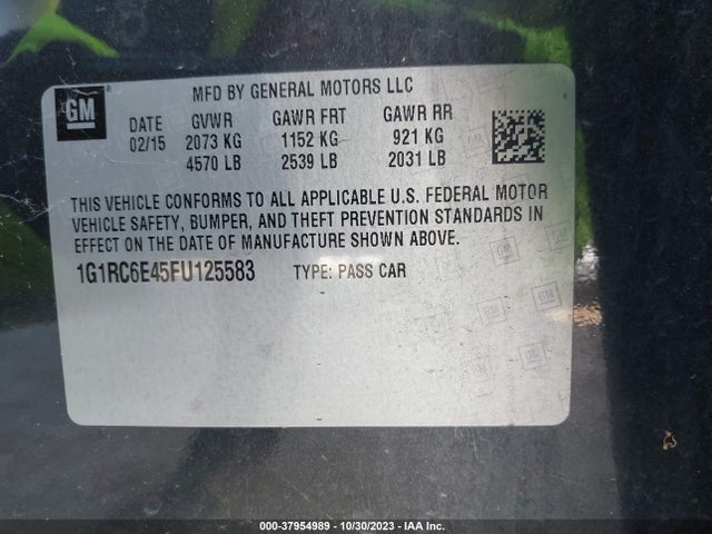 Chevrolet Volt 2015 1G1RC6E45FU125583 Image 9