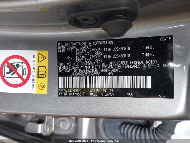 JTJBARBZ8F2028953 Lexus NX 200T