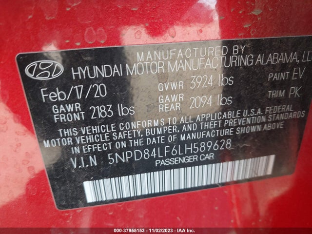 Hyundai mpi nu 2020 5NPD84LF6LH589628 Image 22
