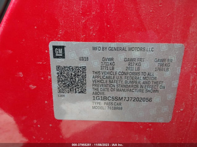 Chevrolet Cruze Ls Auto 2018 1G1BC5SM7J7202056 Image 9