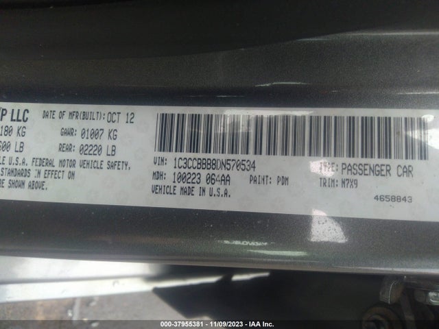 2013 CHRYSLER 200 TOURING VIN: 1C3CCBBB8DN570534