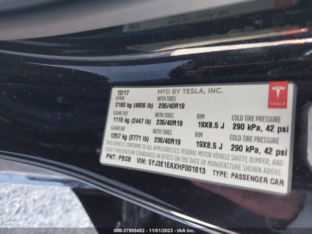 2017 TESLA MODEL 3 5YJ3E1EAXHF001613 Photo 8