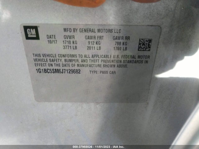 Chevrolet CRUZE LS 2018 1G1BC5SM6J7129682 Image 9