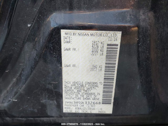 Nissan Altima 2.5 S 2016 1N4AL3AP1GN332668 Image 9