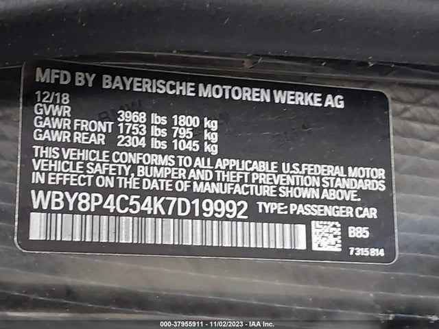BMW I3 120ah W/range Extender 2019 WBY8P4C54K7D19992 Image 9