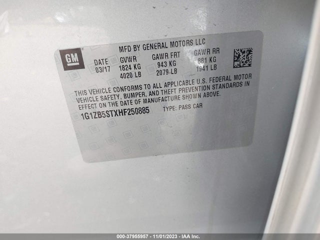 Chevrolet MALIBU LS 2017 1G1ZB5STXHF250885 Image 9