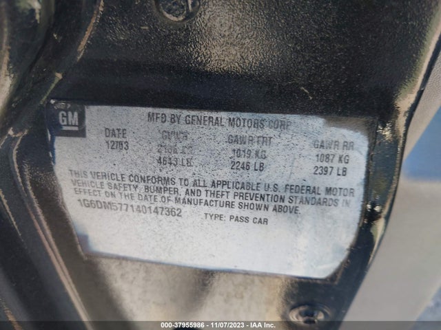 2004 CADILLAC CTS STANDARD VIN: 1G6DM577140147362