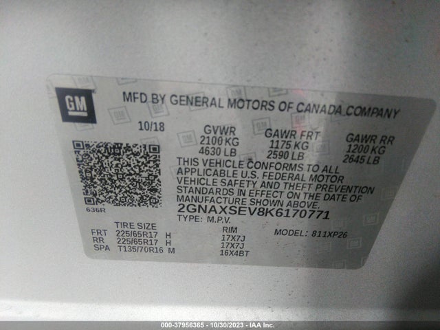 Chevrolet EQUINOX LS 2019 2GNAXSEV8K6170771 Image 9
