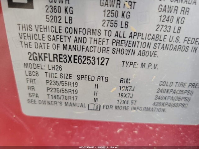 GMC Terrain Sle-2 2014 2GKFLRE3XE6253127 Image 9