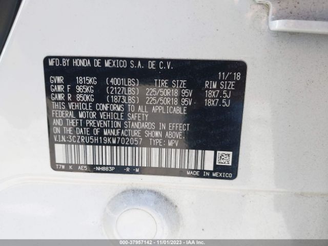 3CZRU5H19KM702057 Honda HR-V SPORT