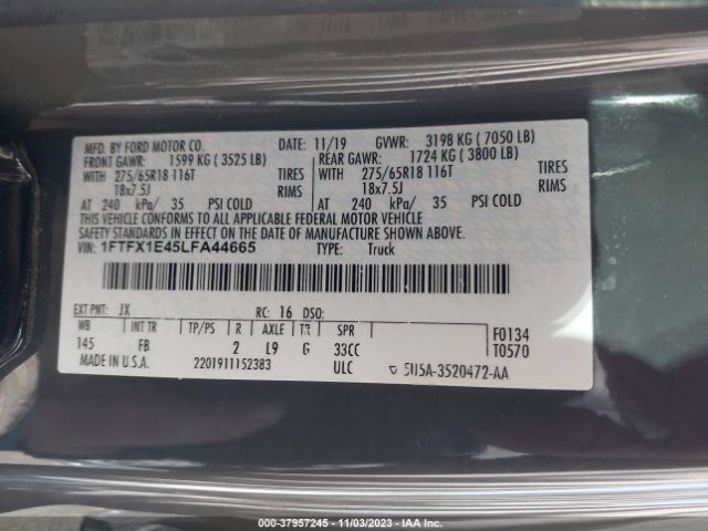 1FTFX1E45LFA44665 Ford F-150 Xlt