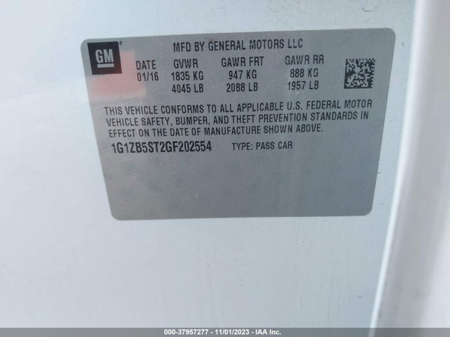 Chevrolet MALIBU LS 2016 1G1ZB5ST2GF202554 Image 9