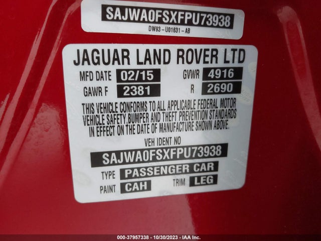 2015 JAGUAR XF SAJWA0FSXFPU73938 Photo 8