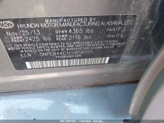 Hyundai SONATA GLS 2014 5NPEB4AC1EH858555 Image 9