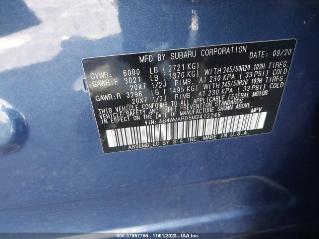 4S4WMARD5M3412246 Subaru Ascent Touring
