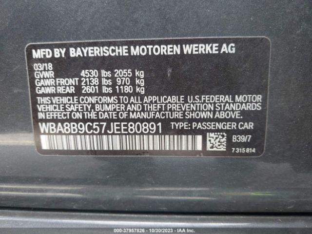 WBA8B9C57JEE80891 BMW 330I