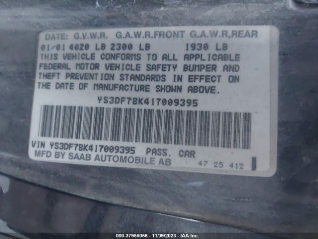 2001 SAAB 9-3 YS3DF78K417009395 Photo 8