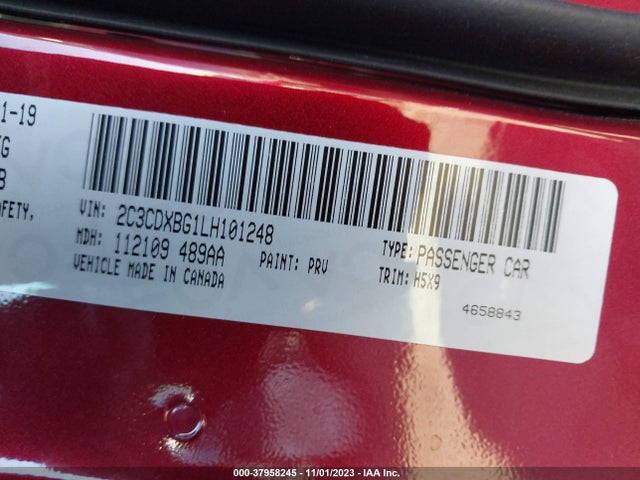 Dodge Charger Sxt Rwd 2020 2C3CDXBG1LH101248 Image 9