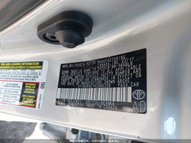 Toyota COROLLA LE 2017 2T1BURHE1HC866339 Image 9