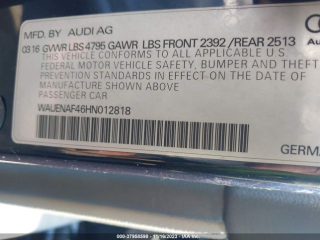 2017 AUDI A4 WAUFNBF42HN068815 Photo 8