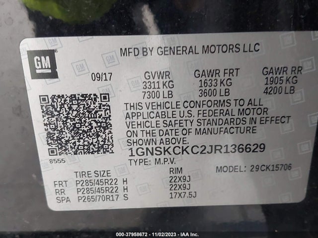 Chevrolet Tahoe Premier 2018 1GNSKCKC2JR136629 Image 9