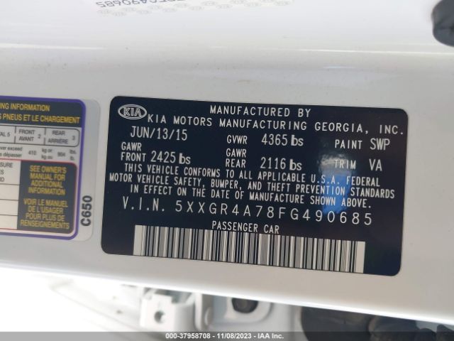 5XXGR4A78FG490685 KIA OPTIMA SX