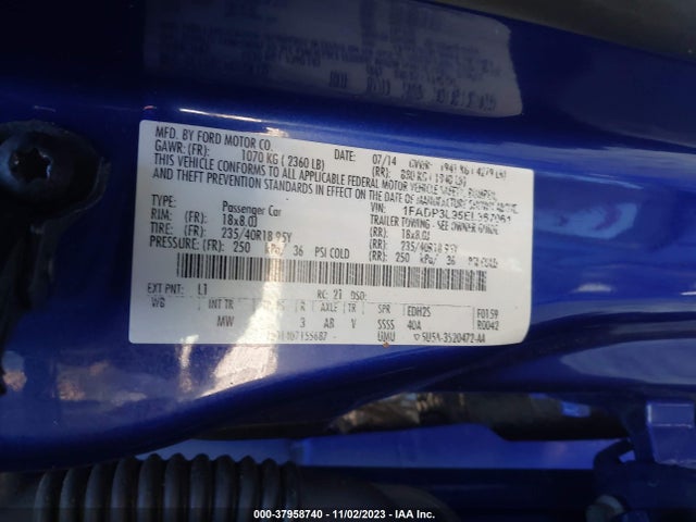 2014 FORD FOCUS ST ST VIN: 1FADP3L95EL367061