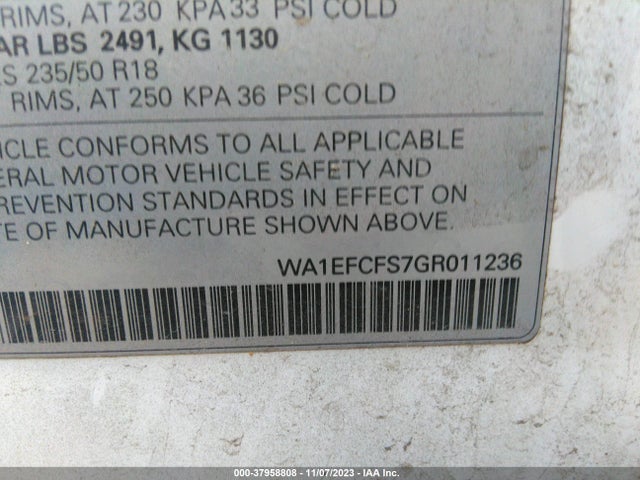 WA1EFCFS7GR011236 Audi Q3 Premium Plus