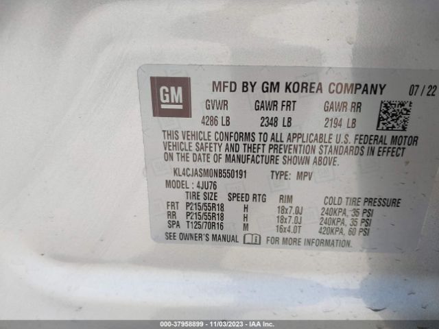 2022 BUICK ENCORE KL4CJASM0NB550191 Photo 8