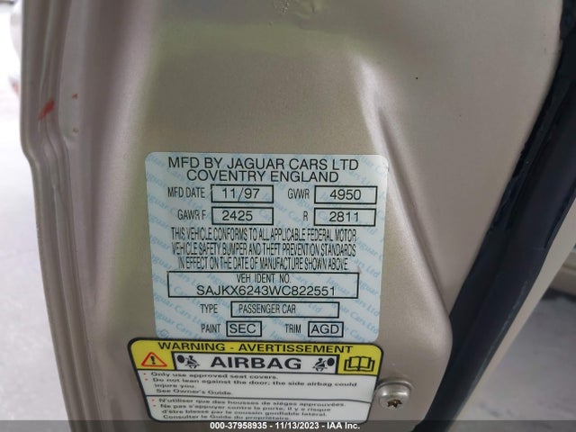 1998 JAGUAR XJ8 SAJKX6243WC822551 Photo 8