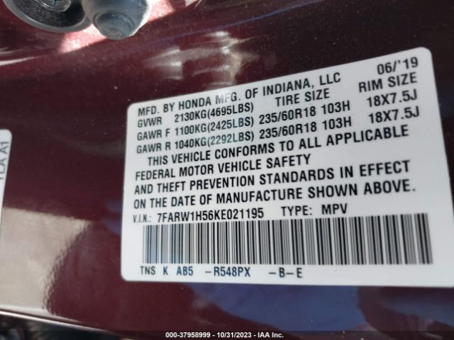 7FARW1H56KE021195 Honda CR-V EX