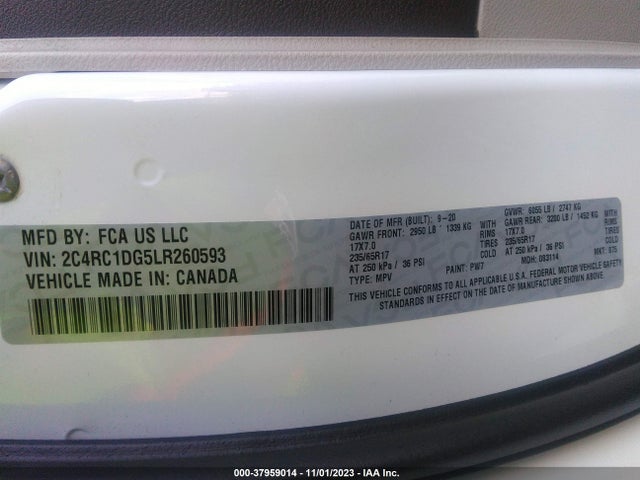 2C4RC1DG5LR260593 Chrysler Voyager Lxi