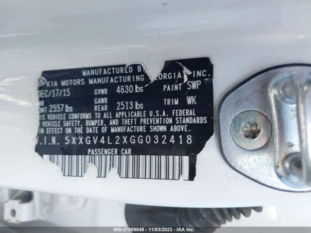 5XXGV4L2XGG032418 KIA Optima Sxl Turbo