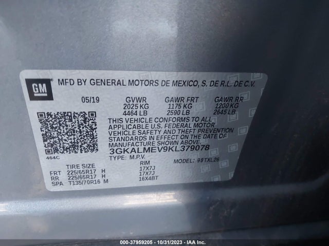 GMC Terrain Sle 2019 3GKALMEV9KL379078 Image 9