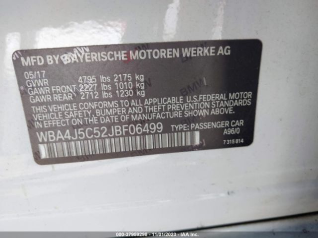 WBA4J5C52JBF06499 BMW 440i Gran Coupe