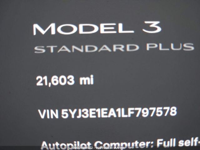 5YJ3E1EA1LF797578 Tesla Model 3 Standard Range Plus