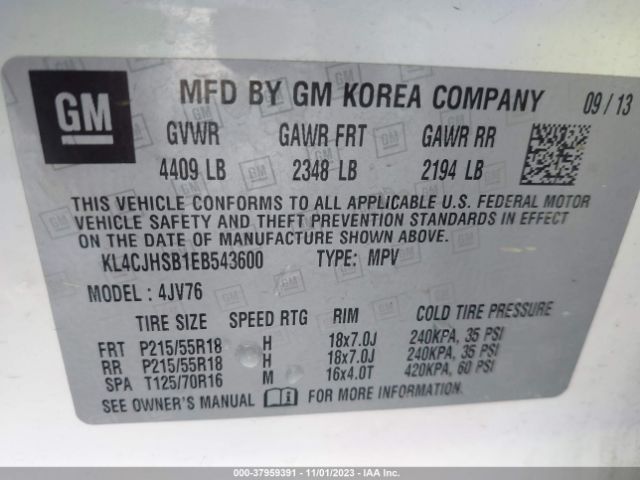 KL4CJHSB1EB543600 Buick Encore Premium