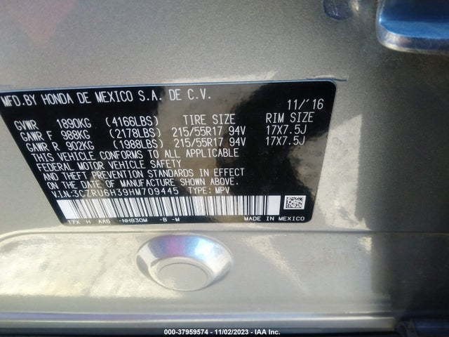 Honda HR-V LX 2017 3CZRU6H39HM709445 Image 9