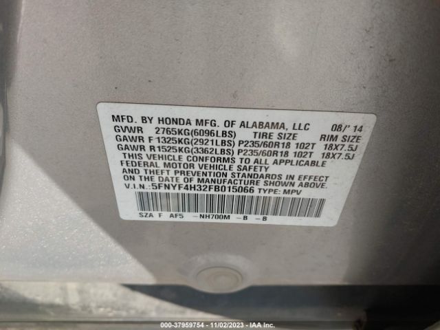 5FNYF4H32FB015066 Honda PILOT SE