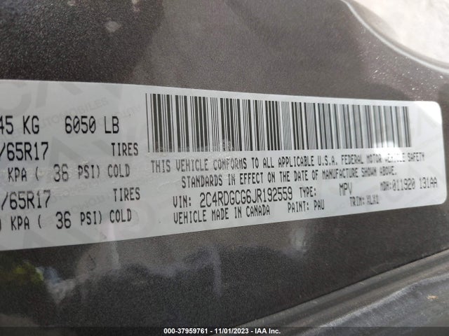 Dodge Grand Caravan Sxt 2018 2C4RDGCG6JR192559 Image 9