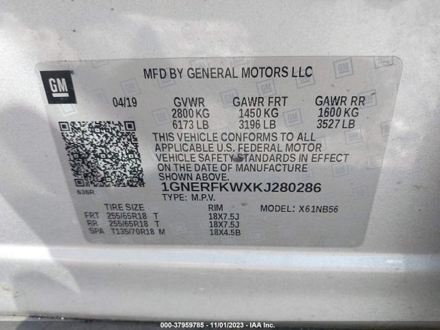 Chevrolet Traverse Ls 2019 1GNERFKWXKJ280286 Image 9