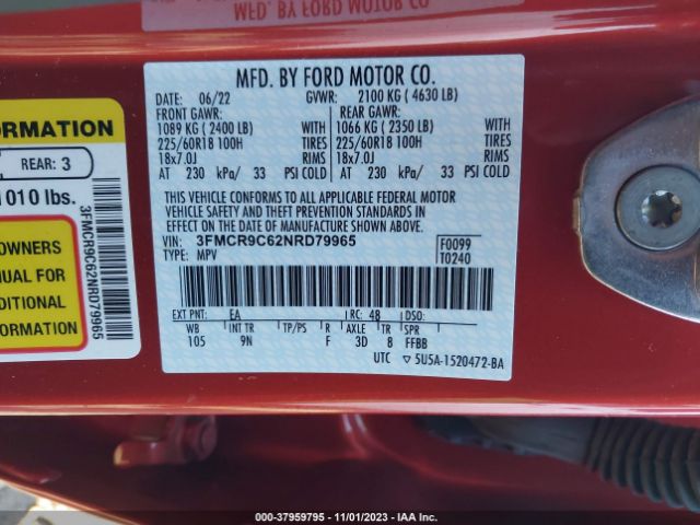 3FMCR9C62NRD79965 Ford Bronco Sport Outer Banks