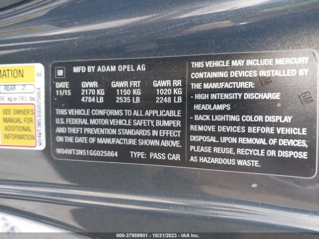 W04WT3N51GG025864 Buick Cascada Premium
