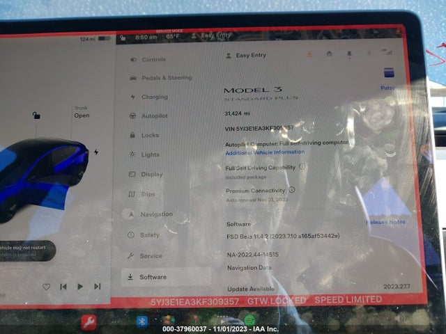 Tesla MODEL 3 2019 5YJ3E1EA3KF309357 Image 30