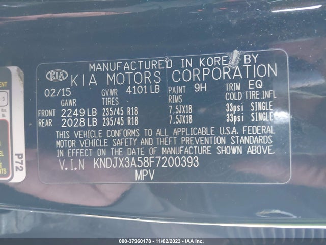 KIA Soul ! 2015 KNDJX3A58F7200393 Image 9