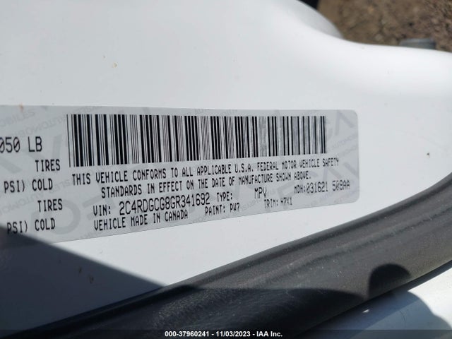 Dodge Grand Caravan Sxt 2016 2C4RDGCG8GR341692 Image 9