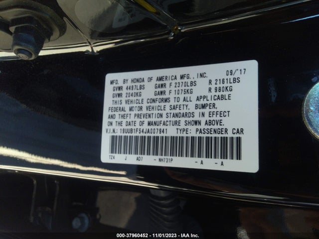 19UUB1F54JA007941 Acura Tlx Tech Pkg