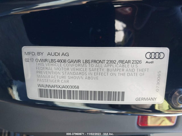 WAUNNAF5XJA003058 Audi A5 2.0t Premium